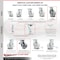 Service Caster 8 Inch Semi Steel Caster Set with Roller Bearing 2 Brakes 2 Rigid SCC-TTL30S820-SSR-2-R-2 - alternate 2